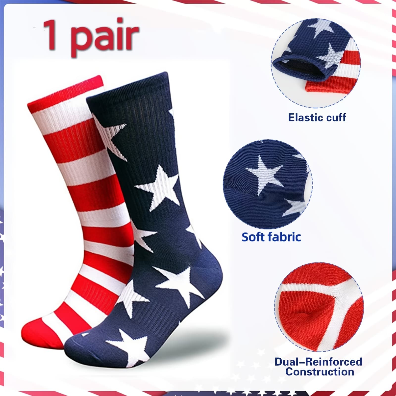 TEMU Unisex Striped Star Mid-calf Socks - A Perfect Gift For Day, Casual Sports Style - A Must-have For All , Comfortable And Soft With - Moisture-wicking, Suitable For Everyday Wear In Settings