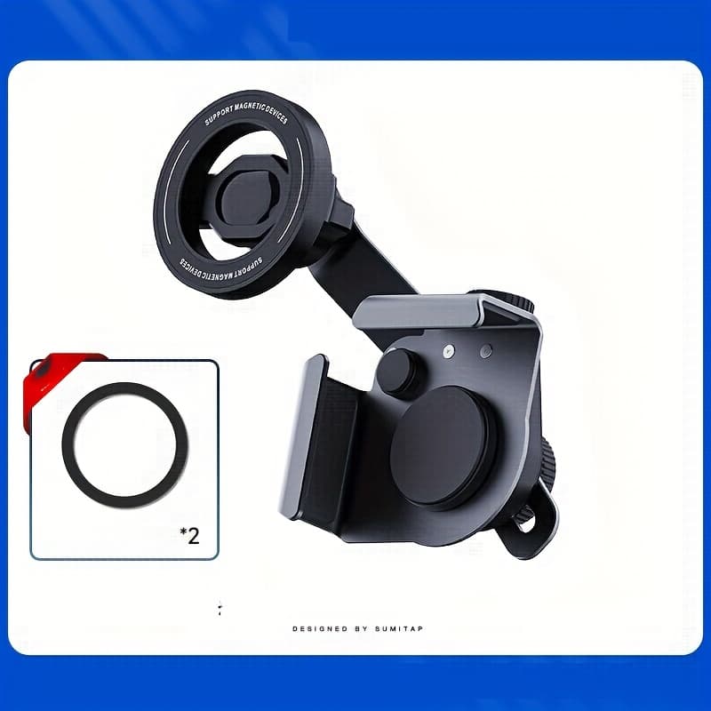 TEMU 1pc Aluminum Alloy Car Phone Holder Magnetic Suction Holder For Vehicles With Strong Magnetic Multi Angle Adjustment, Suitable For