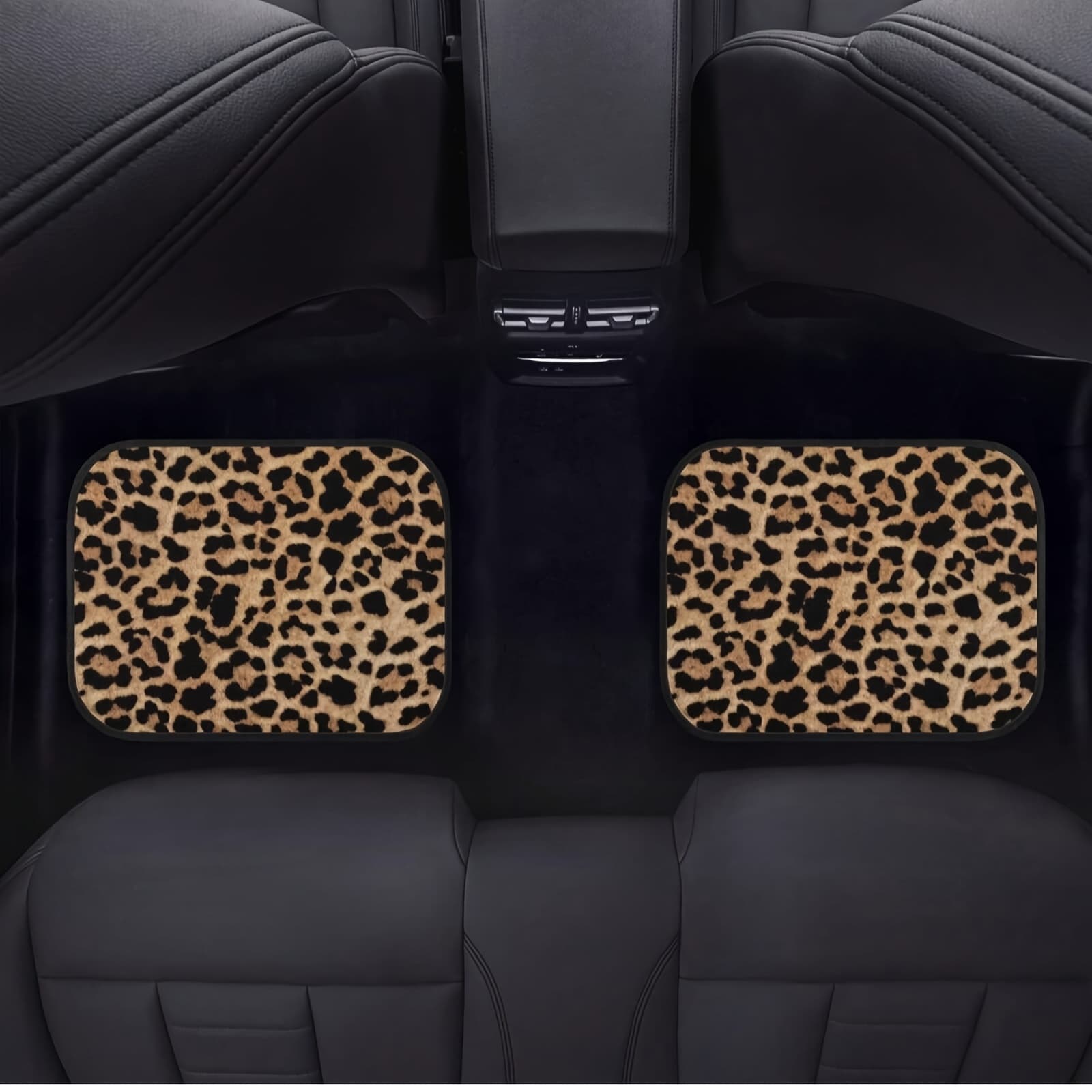 TEMU 4pcs Or 2pcs Leopard Print Car Floor Mat Set, Size For Front And Rear Seats, Suitable For Suvs, Sedans, Trucks - For Women And Men