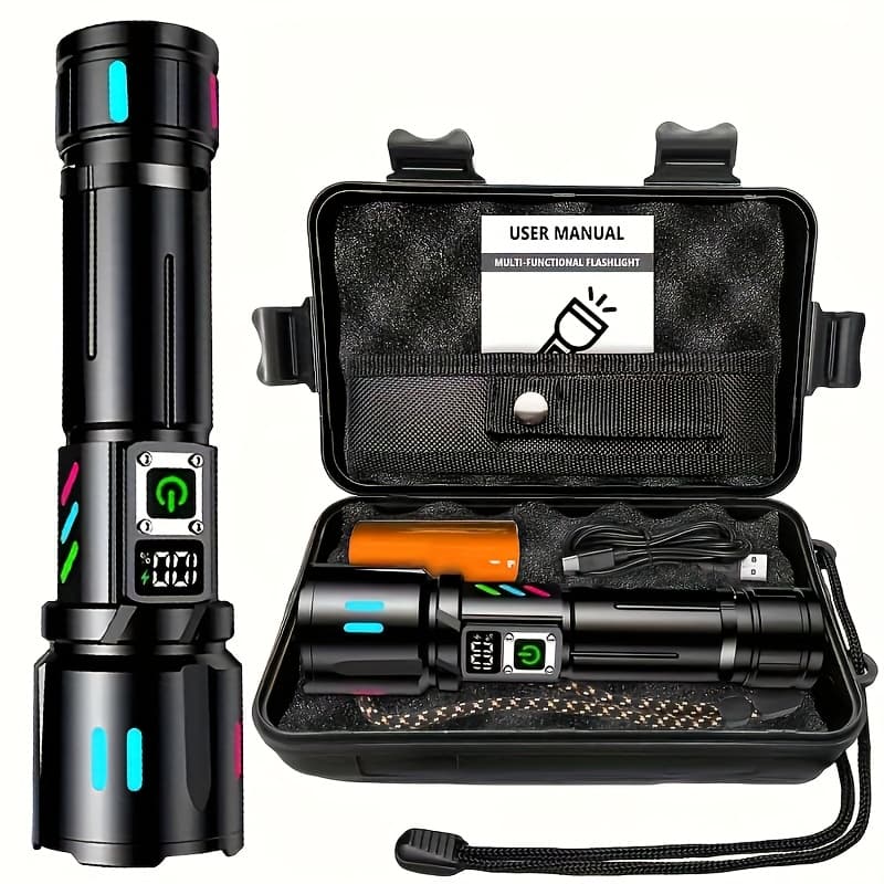 TEMU High Flashlights, Rechargeable Led Tactical Flashlight, 5 Torch For Outdoor Camping Hiking Portable Gift Box/