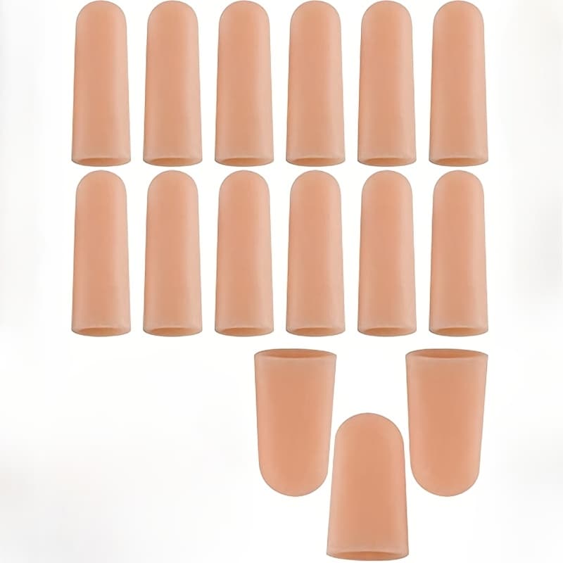 TEMU Gel Finger Covers, Medium Size Light Beige, Flexible Unisex Design, Comfortable For All Daily Activities