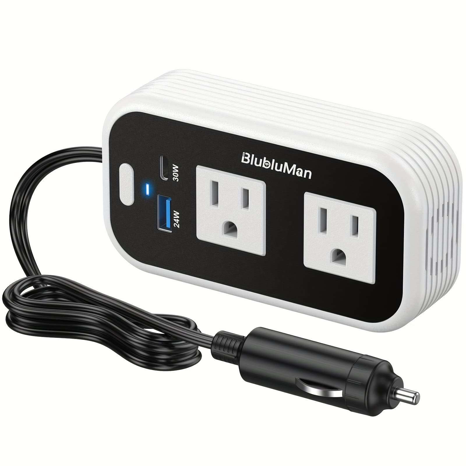 TEMU 200w Car Power Inverter, Blubluman 12v To 110v Ac Car Plug Adapter Outlet With 30w Pd Charger, Qc3.0 Fast Charger 24w, Power Inverter For Vehicles, Outlet For Laptop Computer Charger
