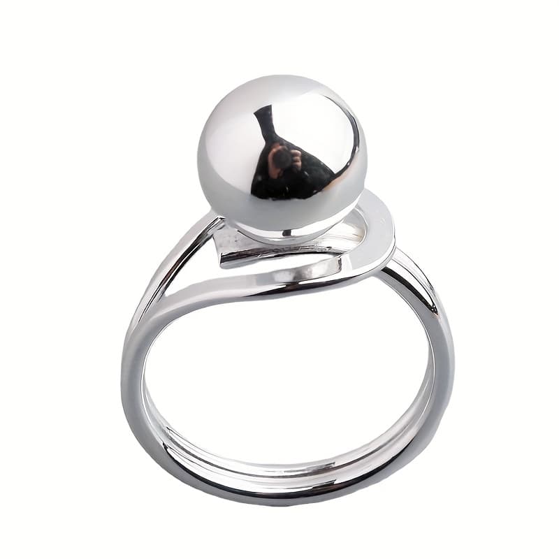 TEMU Fashion Simple Ball Personality Round Bead Ball Type Thick Light Single Ring