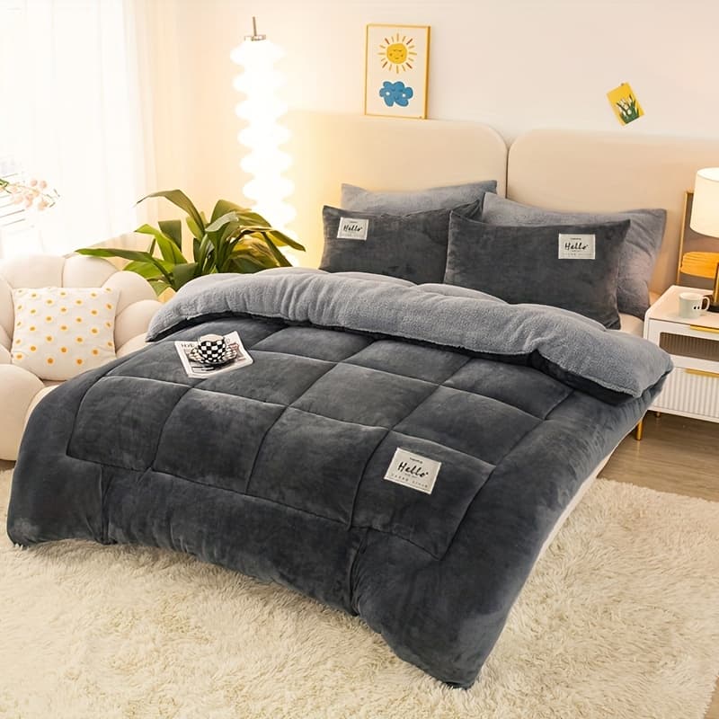 TEMU 1pc Ultra Soft Solid Color Comforter (comforter *1, Without Pillow Core), Comfortable And Breathable, Double-sided Comforter, Machine Washable, All , Suitable For Bedrooms, Guest Rooms And Hotels