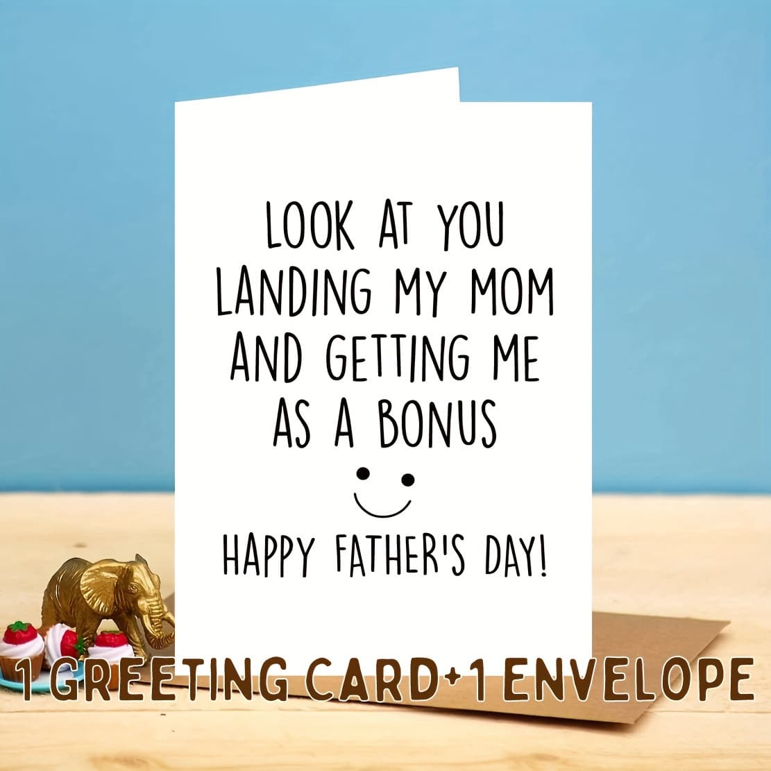 TEMU 1/5 Set, Stepdad Fathers Day Card, Funny Step Dad Happy Father' S Day Gift, Stepfather Gift From Bonus Son, Card Including Envelope