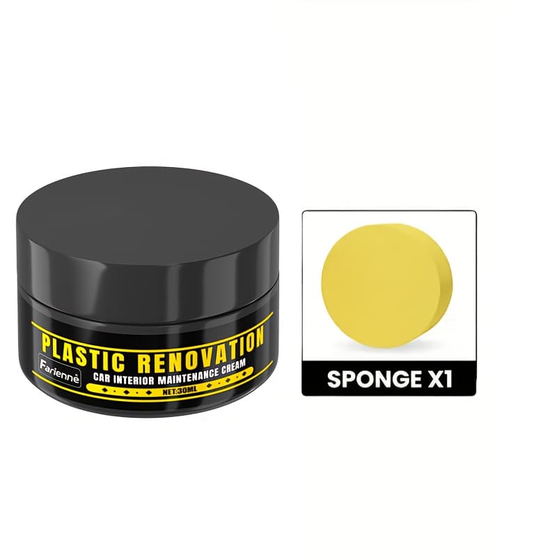 TEMU Car Plastic Restorer Polish Paste - Tire, Interior & Bumper Shine & Protection, Long-lasting Gloss, Automotive , Restoration