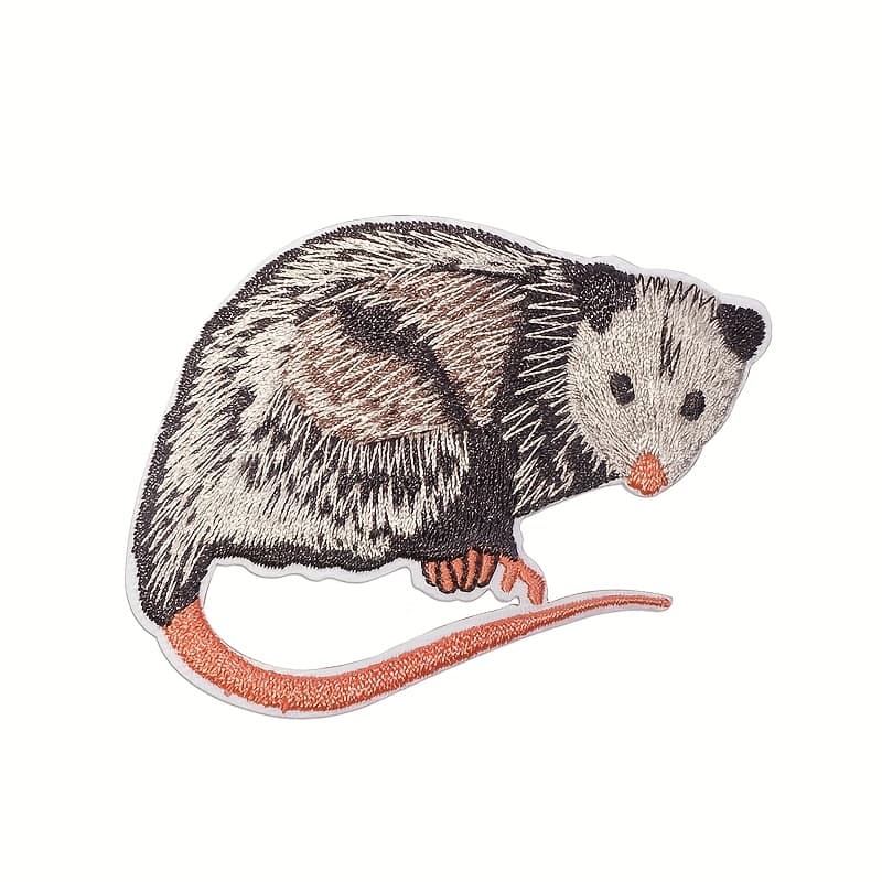 TEMU 1pc Embroidered Possum Patch, North Patches, Possum Patches, Cute Animal Patches, Exquisite Art Decals, Iron-on, Suitable For Jackets, Backpacks, Hats, Etc., Creative Decoration Pattern Patches