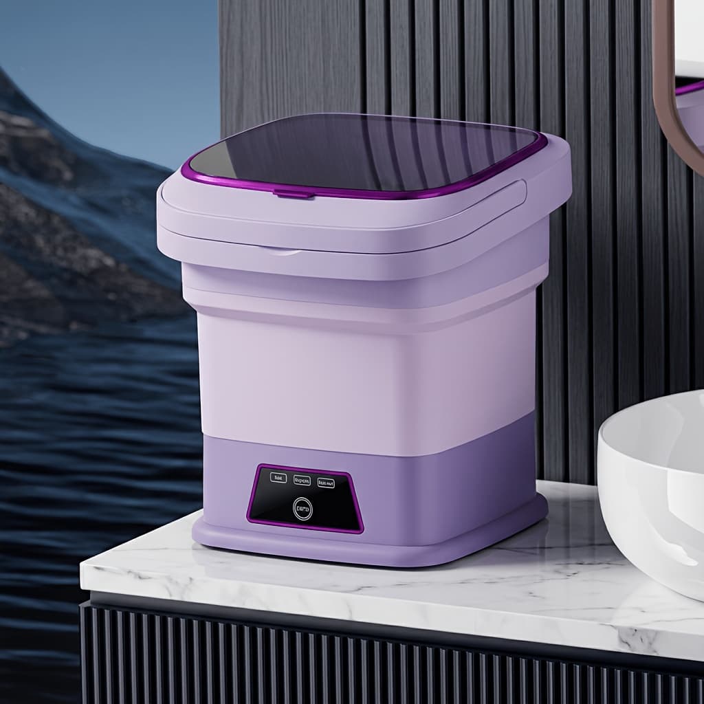 TEMU Portable Foldable Washer, Mini Washing Machine With Deep Cleaning Power-ultra-compact & Lightweight, Folds Flat For (great For Camping, Apartments, And Gifts)