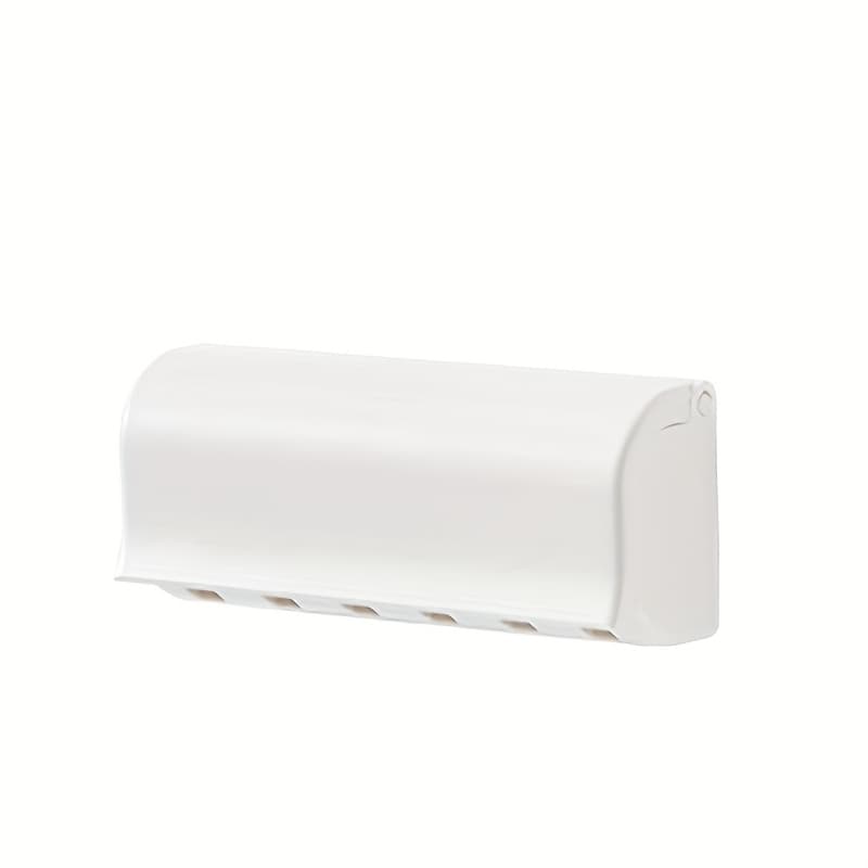 TEMU 1pc 2/6 Slot Toothbrush Holder With Lid, Self-adhesive Toothbrush Organizer, Suitable For Dormitory Bathroom And Shower Room, Can Hold 2/6 Toothbrushes