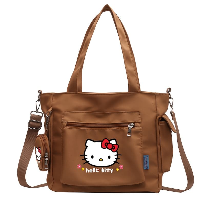 TEMU Women's Shoulder Bag With Kt Cat Print, Multi-pocket Tote Bag