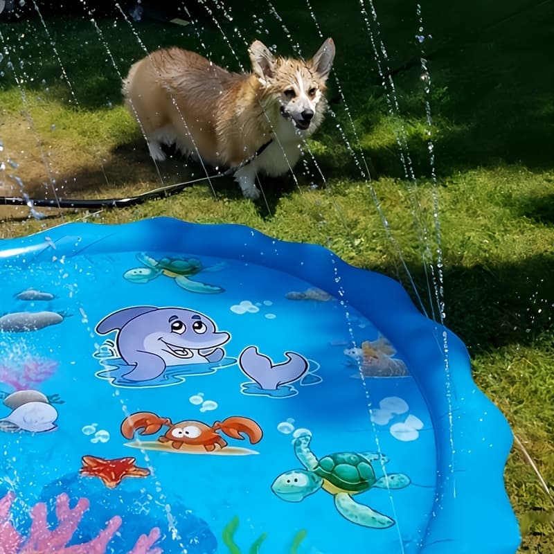 TEMU Outdoor With Water Spray Function - Durable Anti-slip Water Spray Pad, Pet Supplies, Essential For Summer Fun, Very Suitable For Lawns, Parks, And Home Courtyards