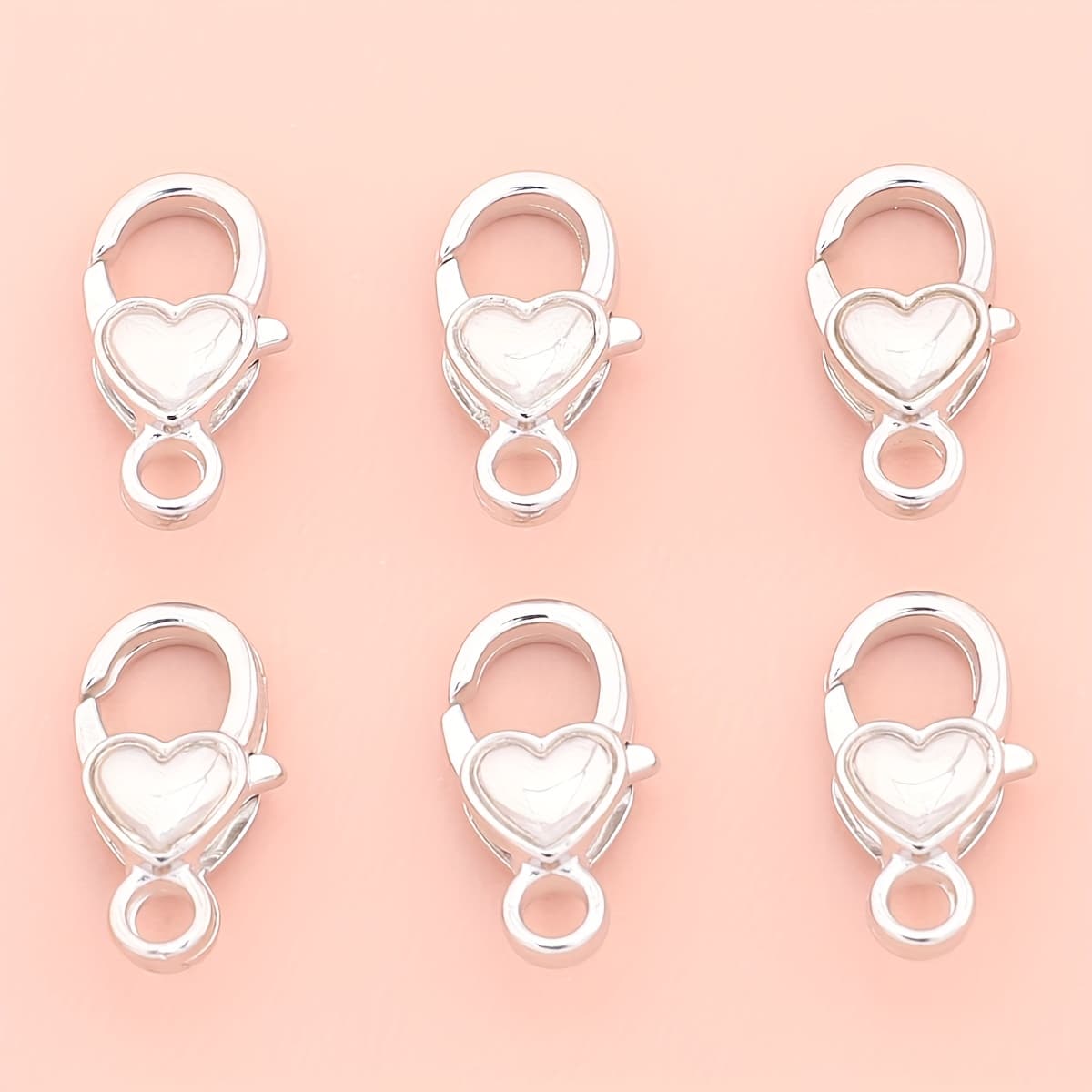 TEMU 15pcs Peach Heart Lobster Clasp Jewelry Clasp Heart Lobster Clasp Jewelry Additions Alloy Additions Necklace Bracelet Keychain Mobile Phone Chain Handmade Crafts Jewelry Making Additions