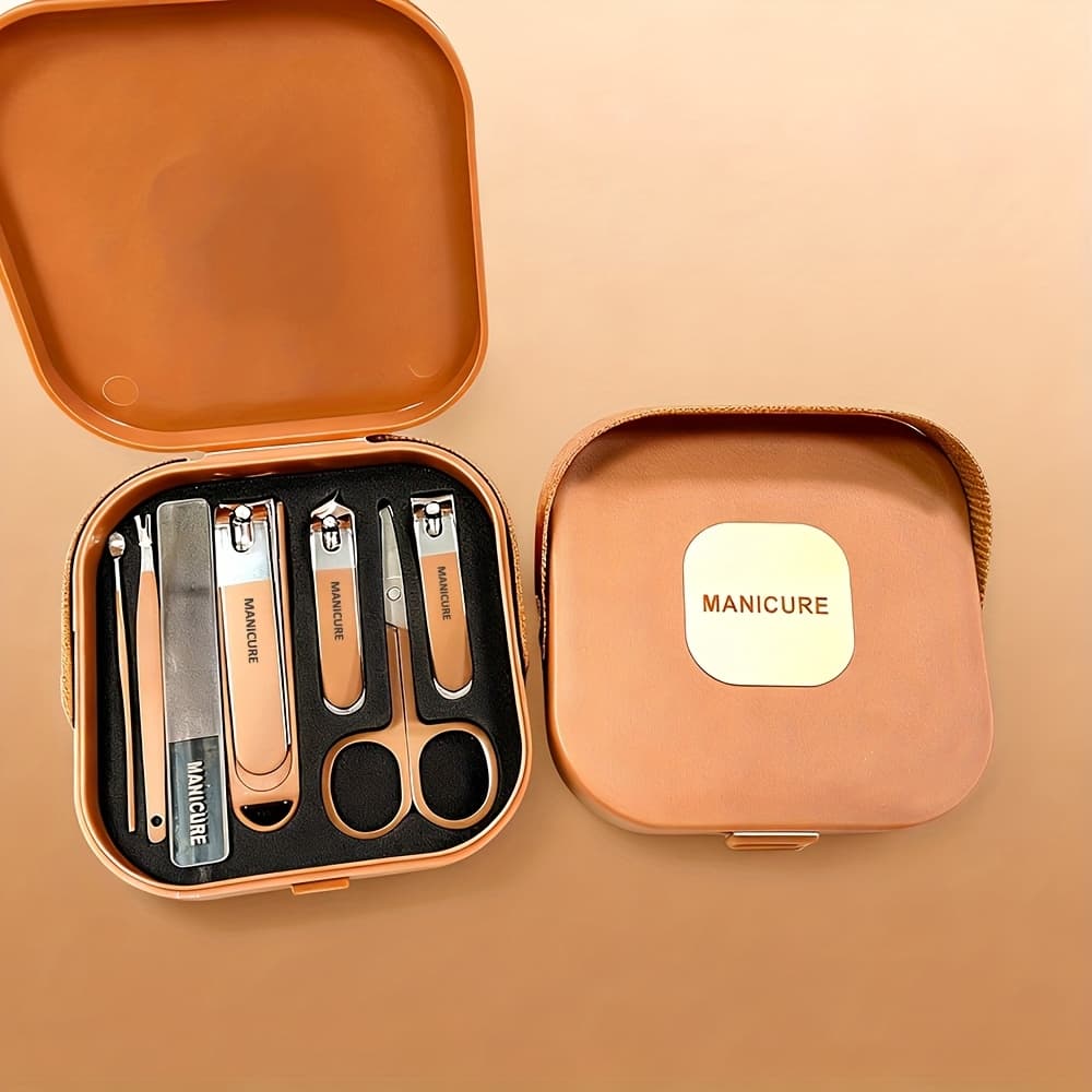 TEMU 7pcs Set New Nail Clipper Set Portable Handheld Trimming Nails Scissors Manicure Nail Clippers Personal Care
