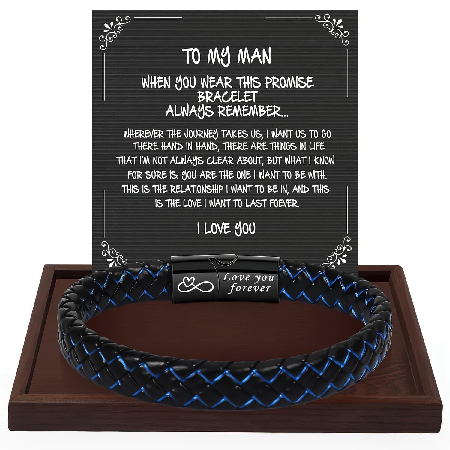 TEMU 1pc 's Day Gifts/thanksgiving Gift/graduation Gifts/birthday Gift - Exquisite Love Bracelet Gift For Dad Teacher Son Boyfriend Brother Grandson Husband Nephew Uncle, Perfect For Gifting