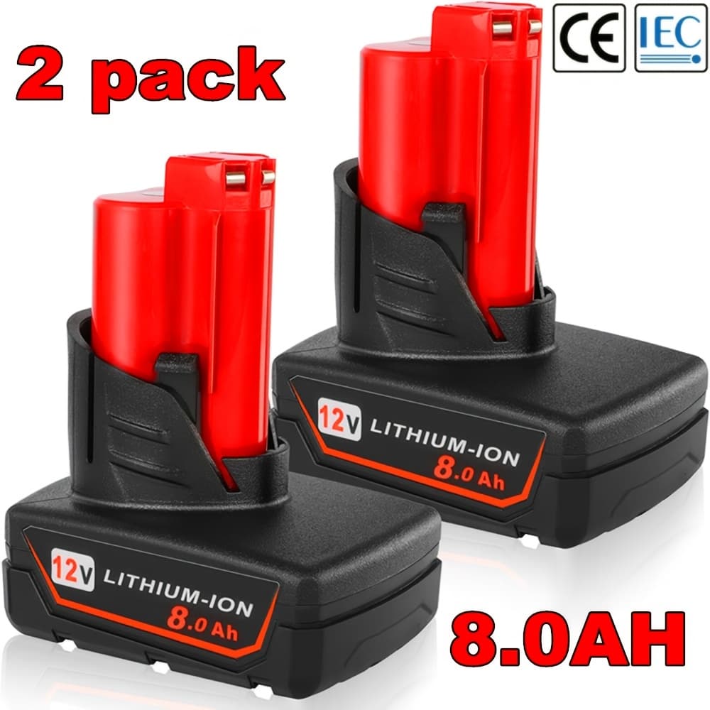 TEMU 2 Pack 12v 8.0ah Replacement Battery Compatible With 8.0ah 48-11-2401 Li- 48-11-2420 48-11-2411 48-11-2440 48-11-2402 Tools