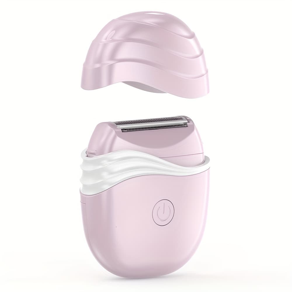 TEMU Women's Electric Shaver, Portable Trimmer For Bikini, Legs, And Underarms With Detachable Head, Hair Removal Device For Females, Cordless Razor For Legs, Underarms, And Face