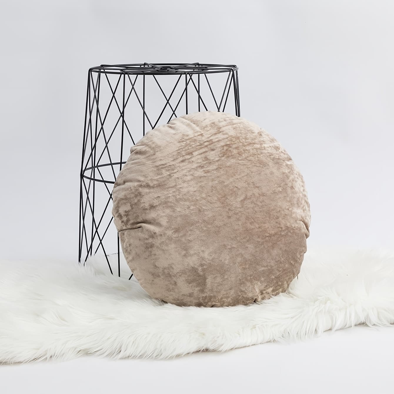 TEMU 1 Solid Color Round Pillow Cover Nordic Modern Minimalist Flannel Embossing Technology Living Room Bedroom Bedside Sofa Cushion Cover