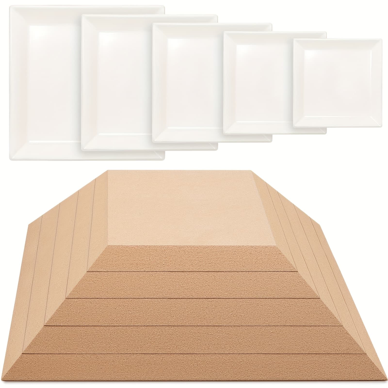 TEMU 5pcs Ceramic Mold For Clay Pottery Clay Molds For Pottery Ceramic Plate For Tools For Handbuilding Craft(square, 6.14.87)