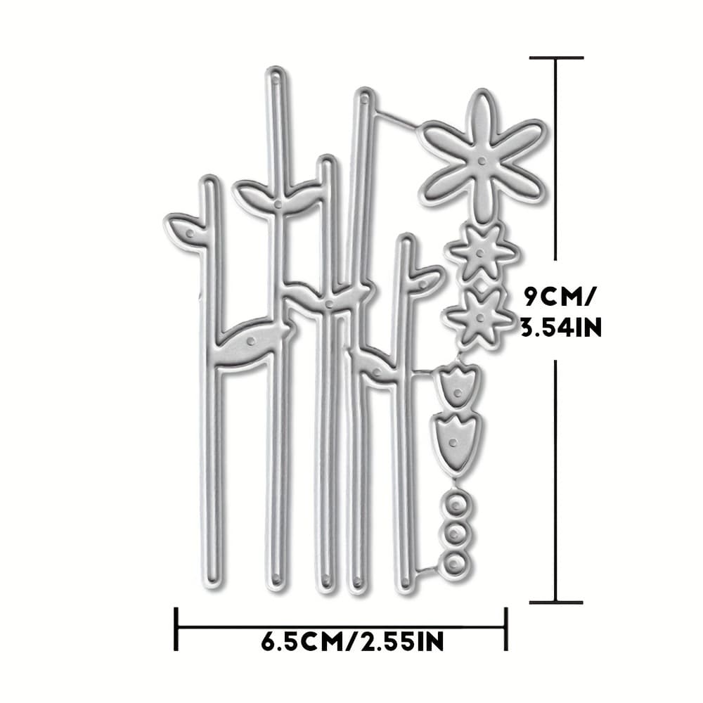 TEMU Silvery Themed Diy Paper Album Crafts Flowers Die Cut Card Template.