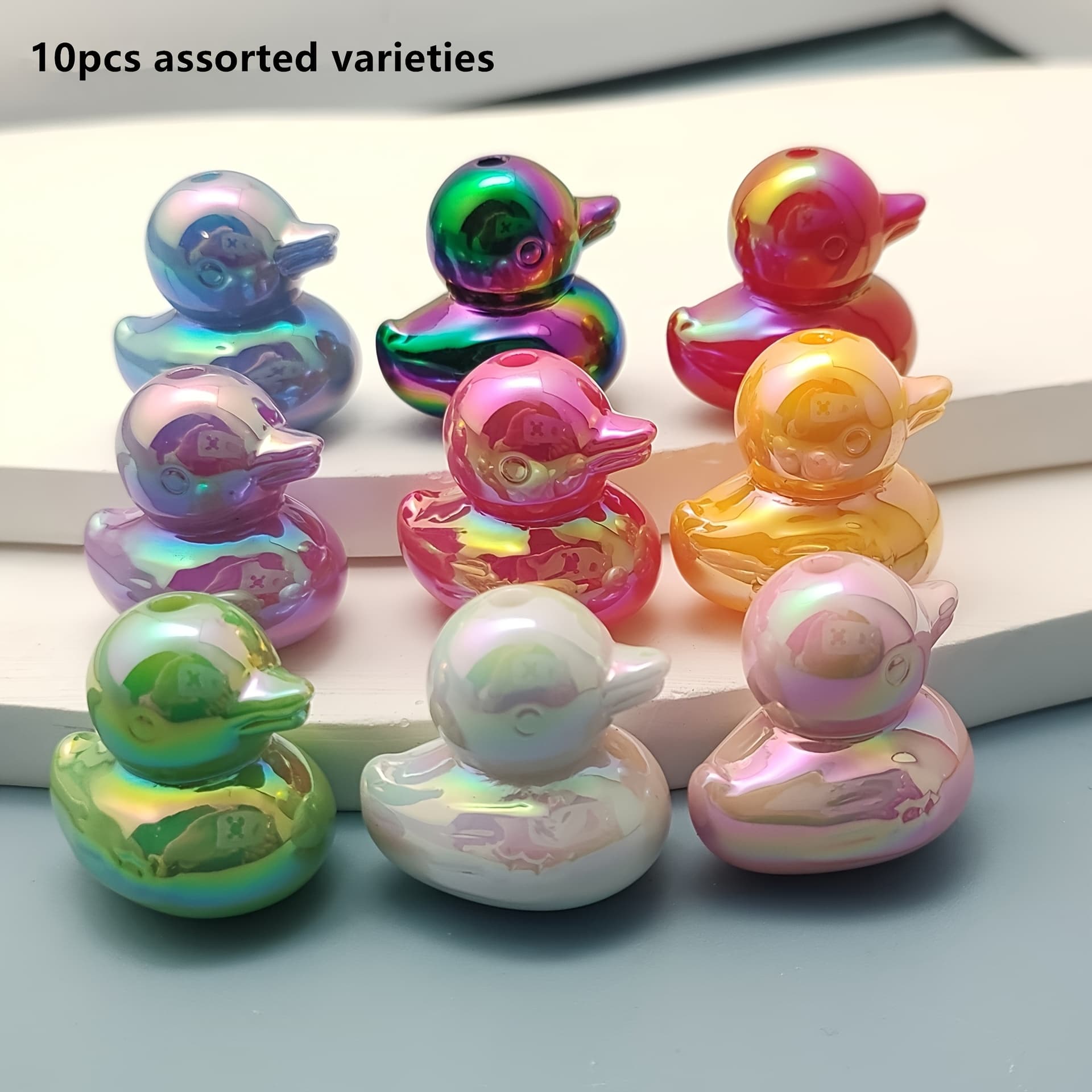 TEMU 10pcs Beads For Pens, Acrylic 3d Duck Beads Bulk For Beadable Pens Keychain Making Jewelry Supplies For Teacher Charms Assorted Varieties
