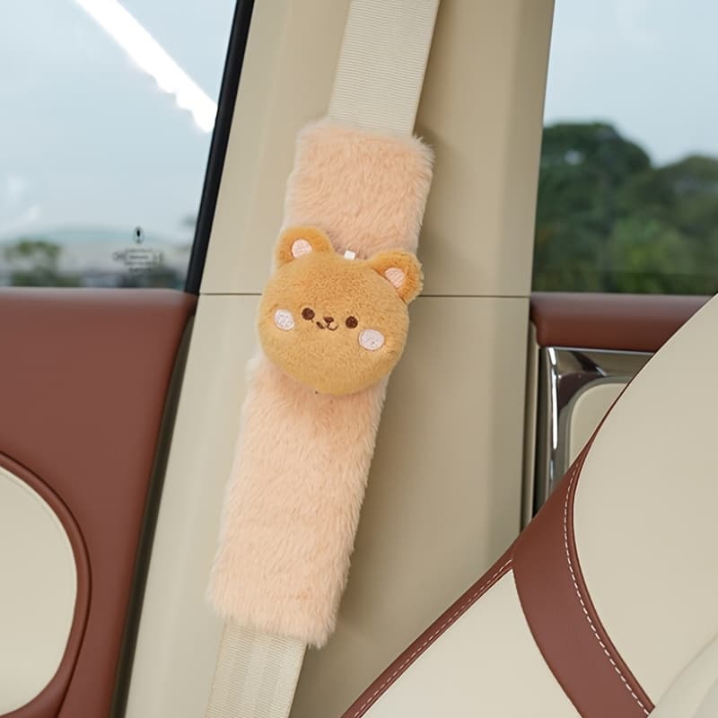 TEMU Car Seat Belt Shoulder Pad Cover Cute Bear Anti-neck Rubbing Shoulder Strap, Women' Accessory, Gift