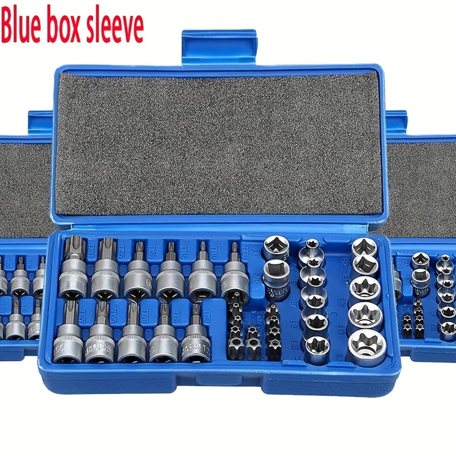 TEMU 34pcs Set Of Star Shaped Plum Head Socket, 3/8-inch Ratchet Wrench And 5/16 Inch Hexagonal Socket Screw Combination Tool, Car Repair Tool Set, Professional Car Repair Socket Set, Car Repair Parts