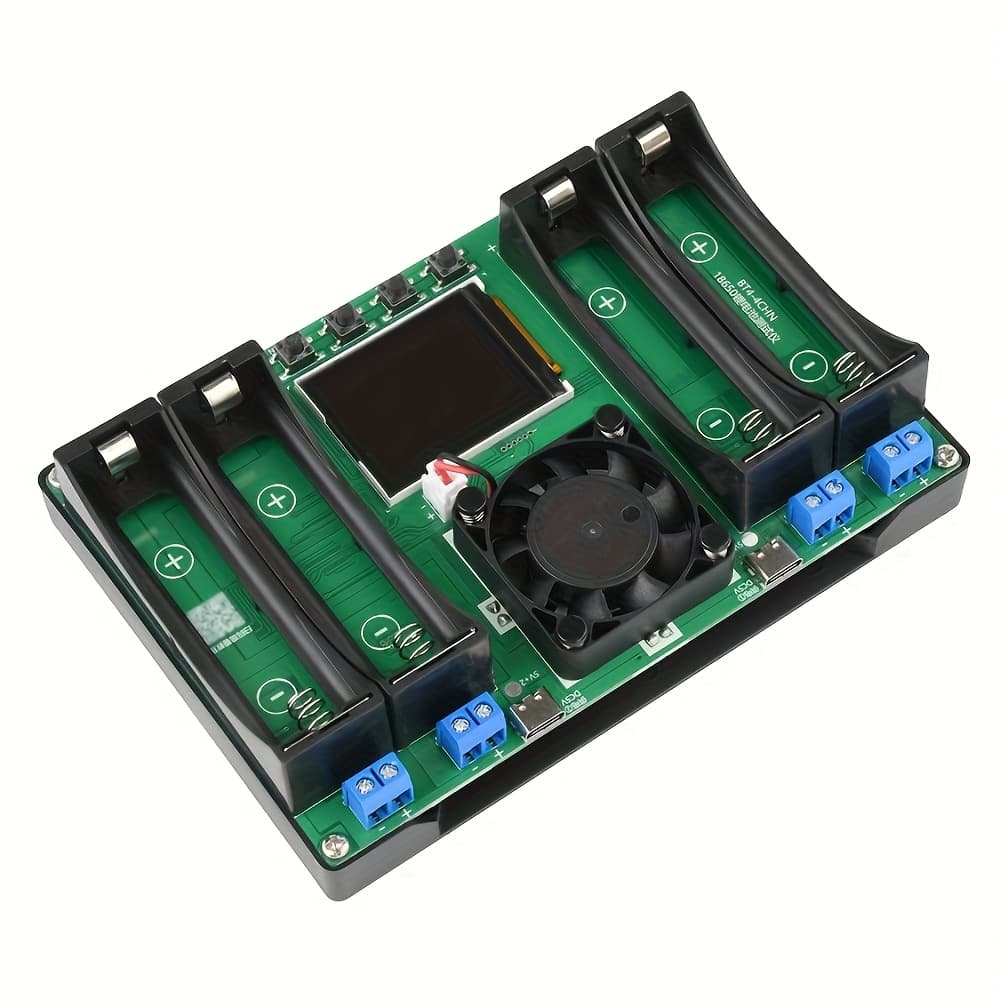 TEMU 1set 4 Channel 18650 Battery Capacity Internal Resistance Tester - Automatic Charging And Module - Internal Resistance Tester Type-c Port - Electronic Load Tester - Suitable For Use In Products