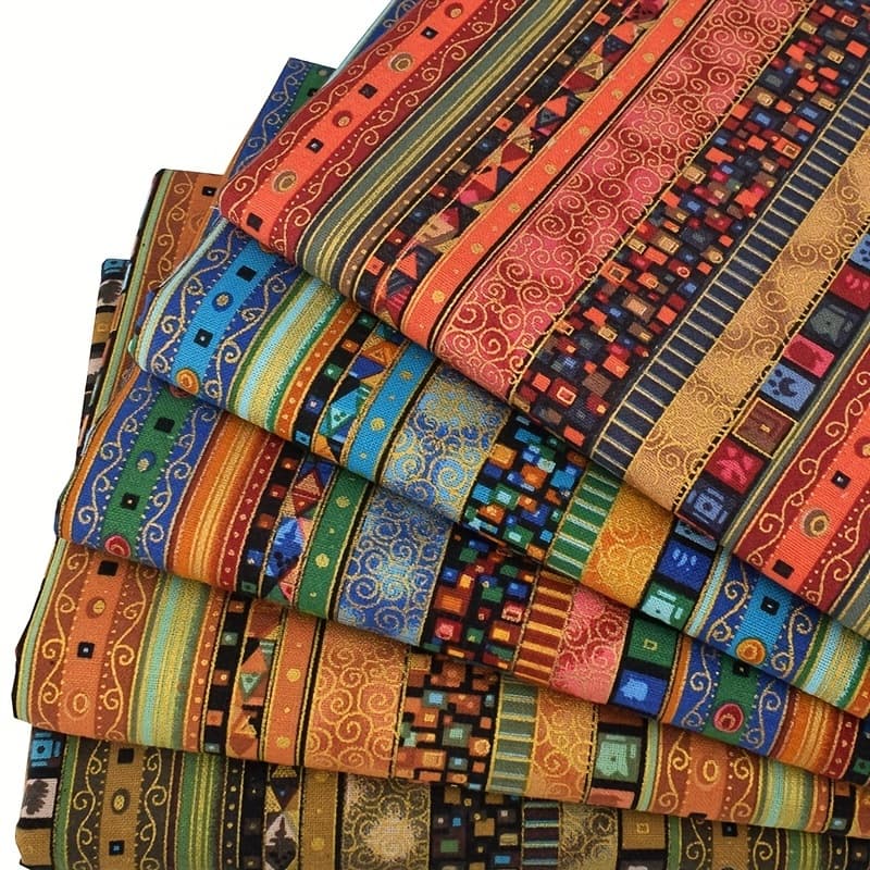 TEMU Set Of 5pcs Measuring 50x50 Cm (19.6x19.6 Inches) For Quilting, Featuring Ethnic Japanese Designs, Ideal For Crafts