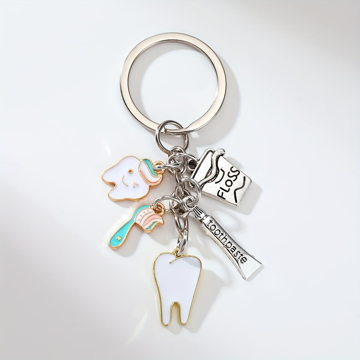 TEMU Keychain With Alloy Toothbrush, Toothpaste, And Dentist Charms - Ideal Gift For Dental Professionals And Teeth Protection Enthusiasts, Dental Gifts