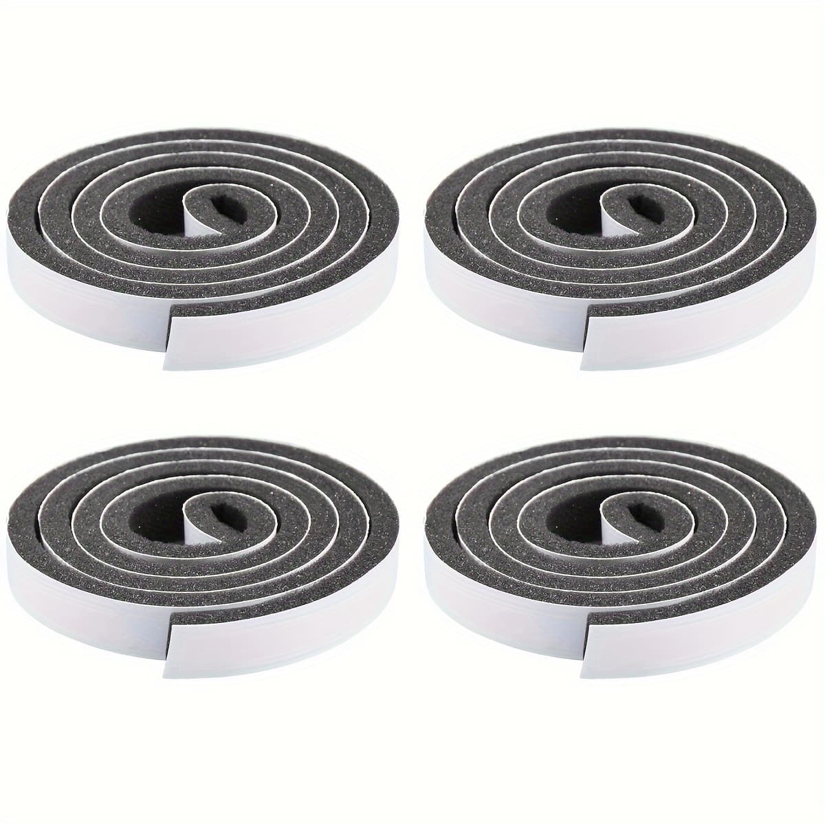 TEMU 4 Rolls Weather Stripping Foam Tape Eva Seal Strips Window Door Draft Excluder Soundproof Weather Strip Tape Self-adhesive Weatherstrips For Frame Sealing Sound Wind Noise Proof