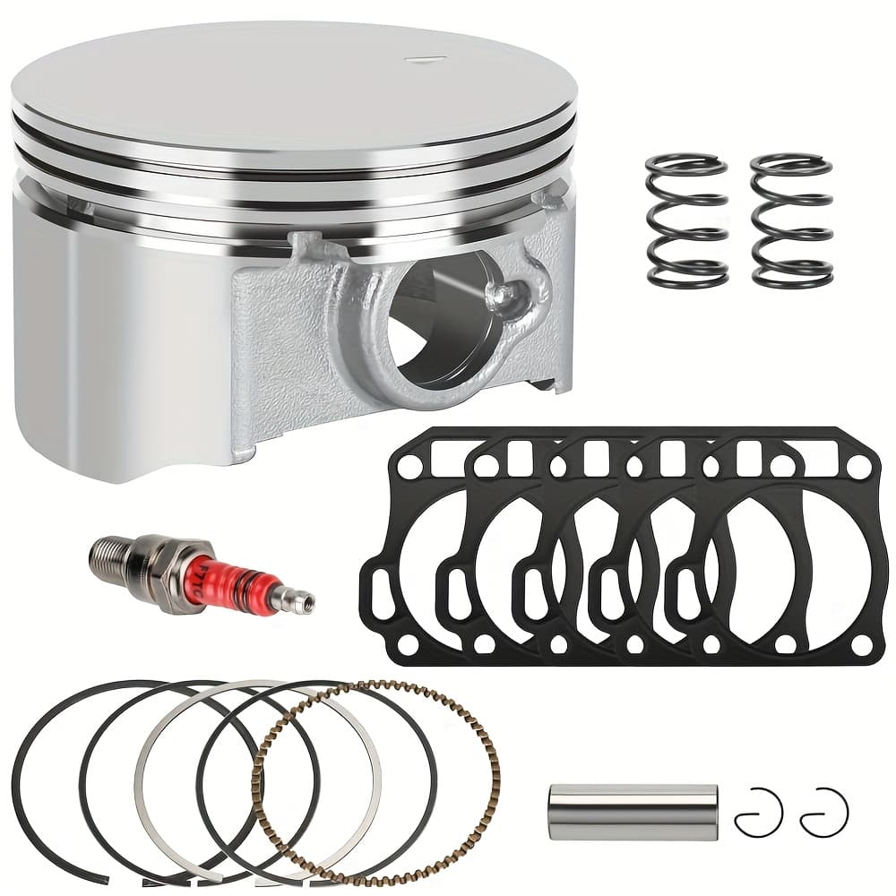 TEMU 70mm Flat Top Piston.550 Rings 26lb Valve Springs With Spark Plug Kit Compatible With 224 Hond* Gx200 Gas * Mini Bike Go Kart High Parts