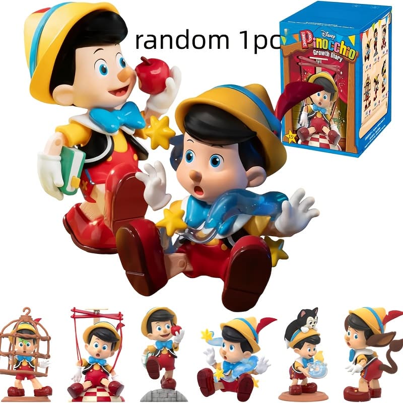 TEMU () Miniso Random1pcs - Pinocchio's Series Figurine, Desktop Ornament, Exquisite , Rich Details, A Perfect Birthday Gift For Collecting Memories