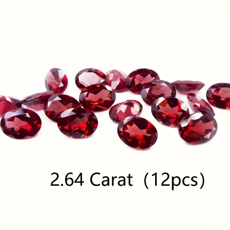 TEMU 12pcs Per Set Of 3x4mm Natural Garnet Oval , Suitable For Rings To Make Jewelry Auxiliary Stones, Rings, Pendants, Diy, Etc. An For Christmas, Birthday And Other Festival Gifts