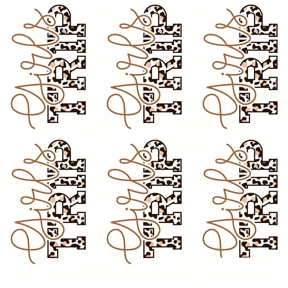TEMU 6pcs ' Trip Leopard Print Heat Transfer Stickers, Washable Patches For T-shirts And Clothing, Perfect Travel Gift For Best Friend