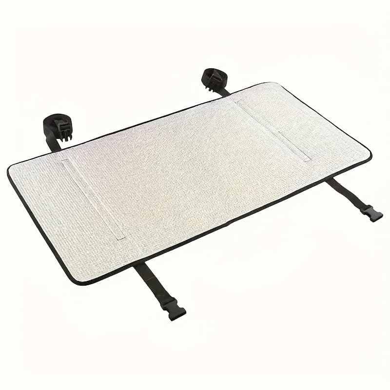 TEMU Durable Flame-retardant Air Conditioner Cover With Safety Fasteners, Waterproof Sunshade, , Silvery, Polyester Blend, Suitable For Outdoor Furniture Protection
