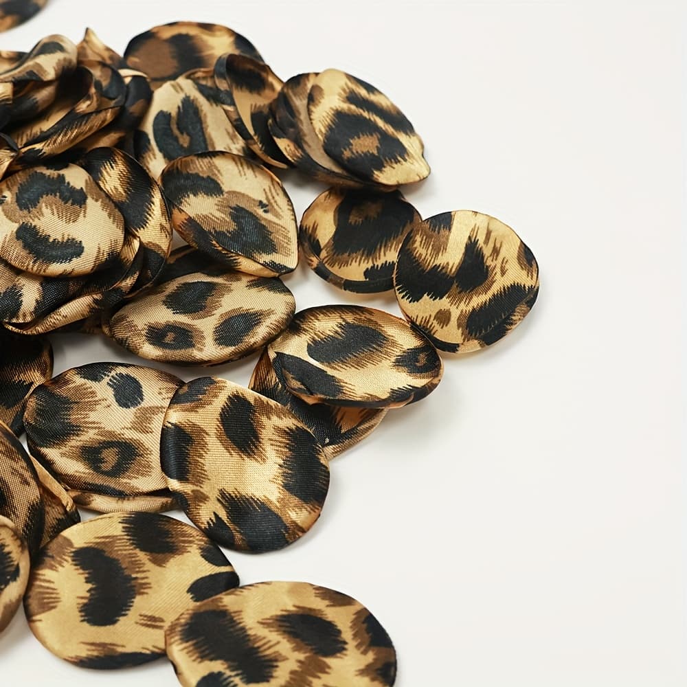 TEMU 100pcs Europea Artificial Flowers Burnt Satin Leopard Print Rose Petals Diy Valentine's Day Supplies