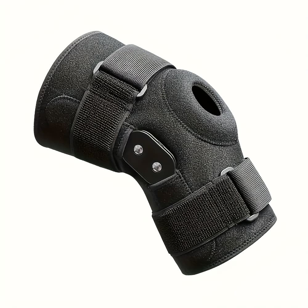 TEMU Adjustable Knee Brace Nylon Material Open Patella Design And Dual Metal Ideal For Acl/mcl Support, Running And Sports