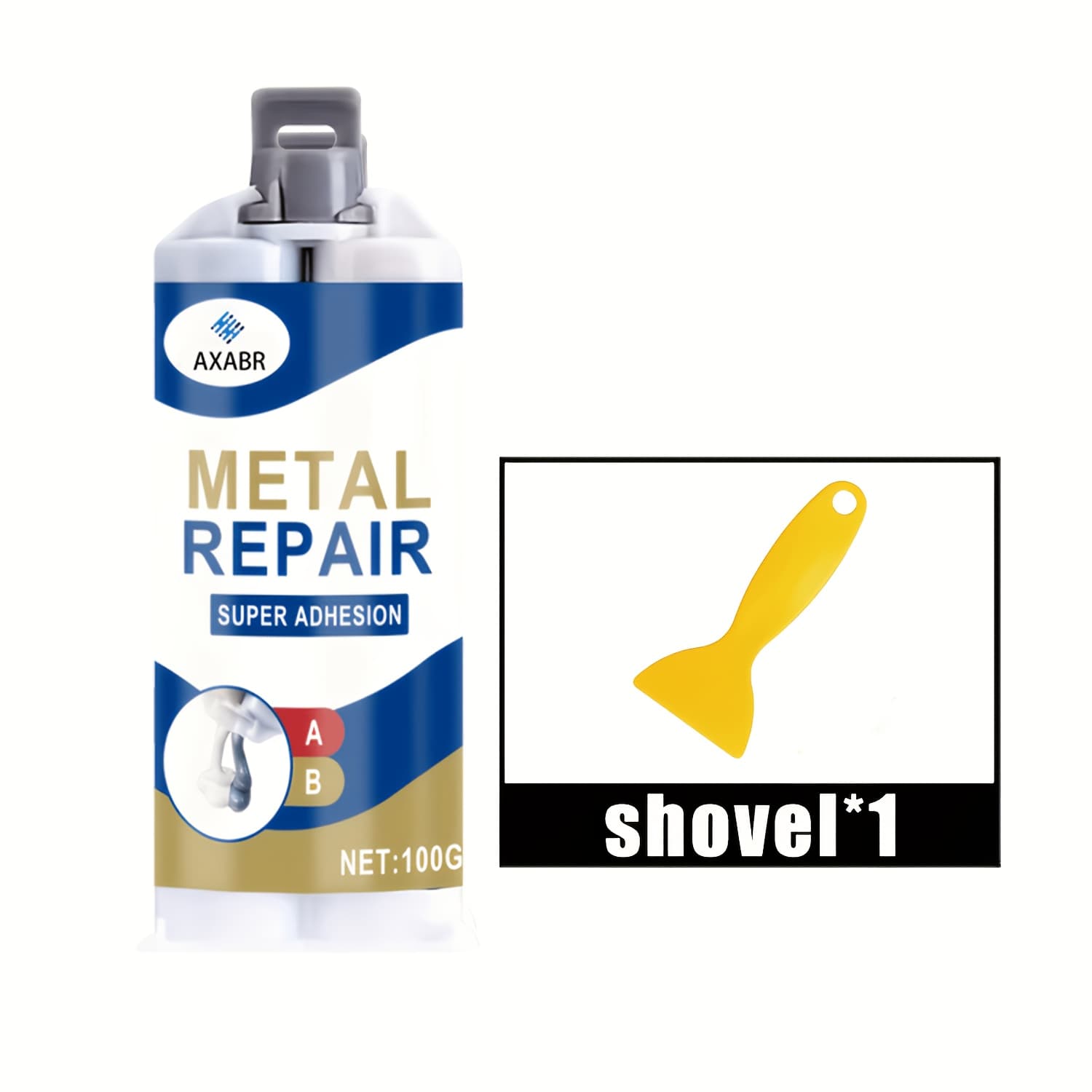 TEMU Heavy Duty Ab Casting Epoxy Adhesive - 2 Part Metal Repair Glue, Strong Bonding Putty For Machinery, Car Parts, Pipes, Fix