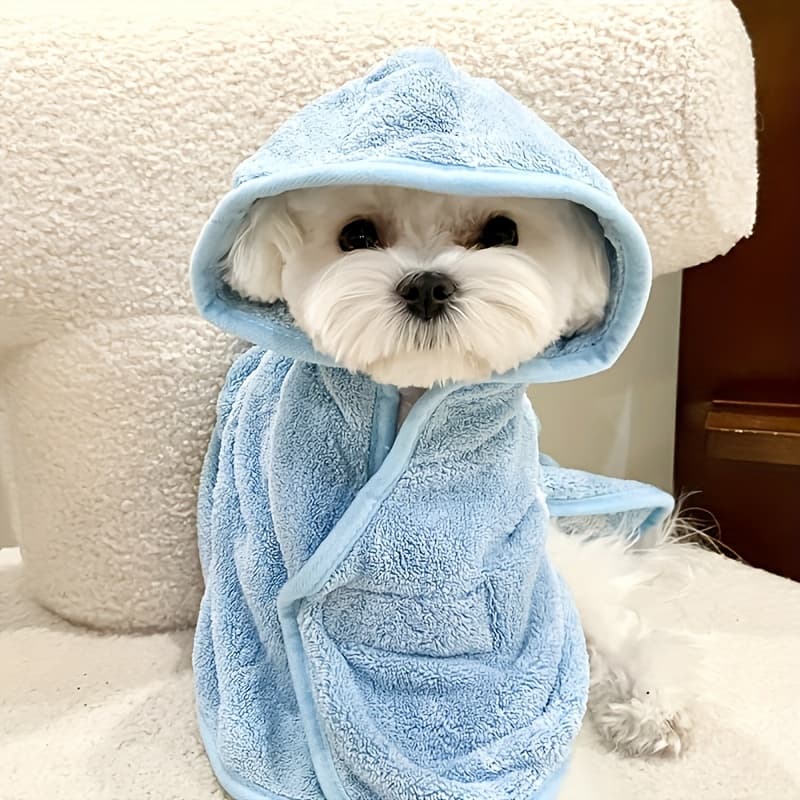 TEMU Super Absorbent And Bathrobe Suitable For Small Dogs And Cats - Quick-drying, Soft, Comfortable For All , With Secure Closure