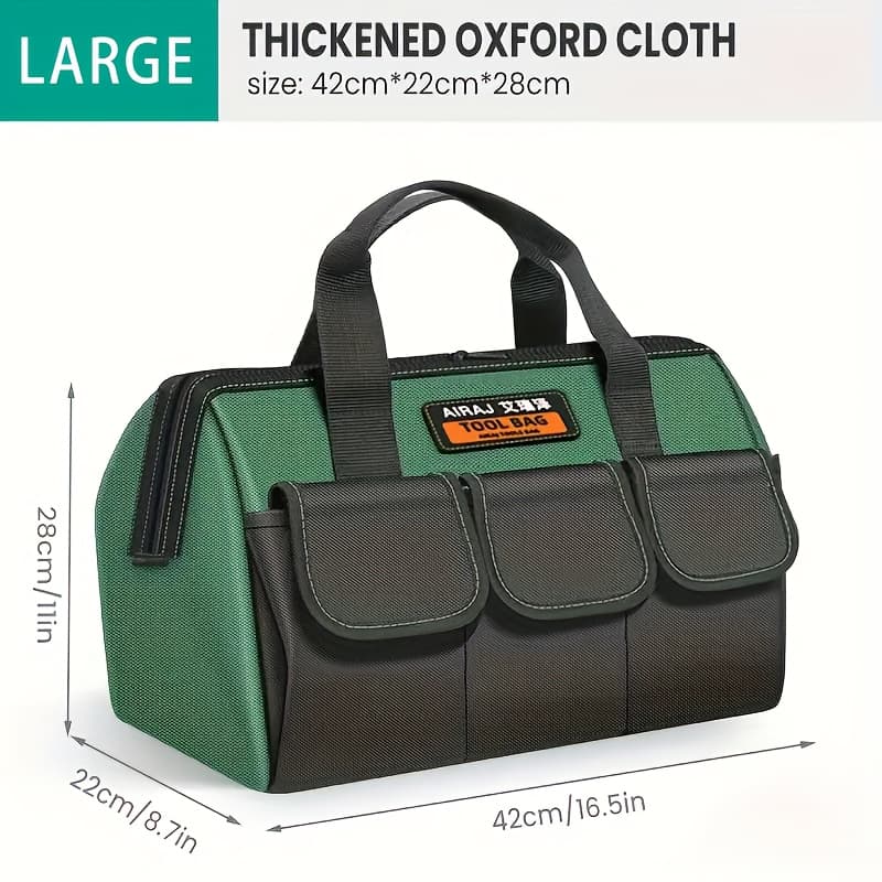TEMU Airaj 13/16/18 Inch Tool Bag Strong Multi-function1680d Oxford Cloth Electrician Bag, Multi-pocket Anti-fall Storage Bag