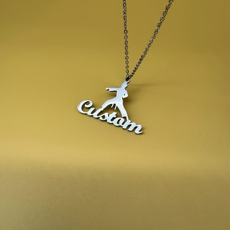 TEMU 1pc Custom Stainless Steel Name Necklace, Unisex Gifts For Women, Cute & Sporty Style Personalized Nameplate Jewelry Accessory