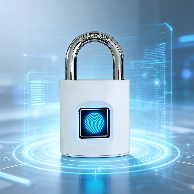 TEMU Portable Smart Fingerprint Padlock With Key Backup Reliable Biometric Lock For Gym, Gate, Door And School Lockers