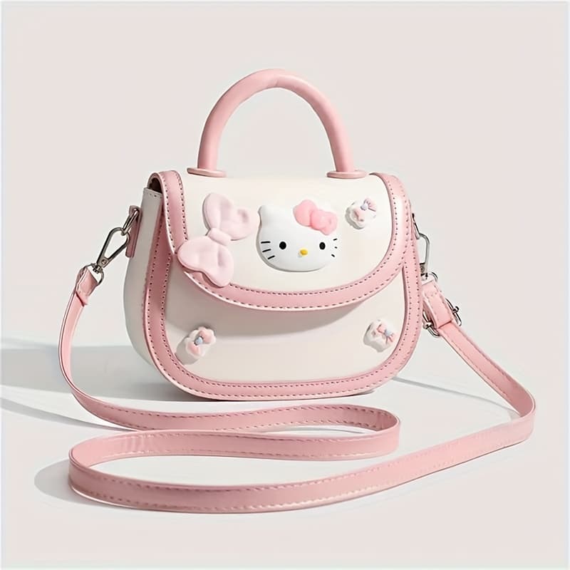 TEMU Hello Kitty Bag New Mini Bag Dopamine Pink Tender Hand-held Crossbody Bag Shoulder Bag, Suitable For Camping, Hiking, Leisure Backpack