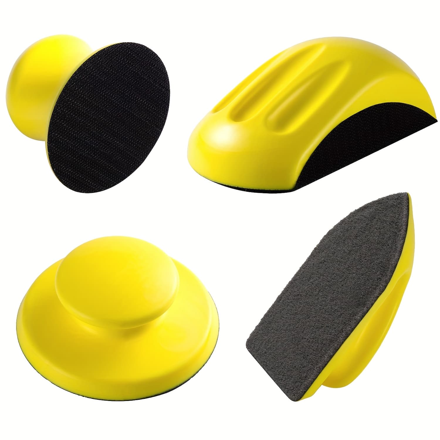 TEMU 4pcs, Hook And Loop Sanding Block, Includes 1 Cleaning Brush 5 Inch Round And Mouse Sanding Block For Wooden Furniture Restoration, And Crafts.