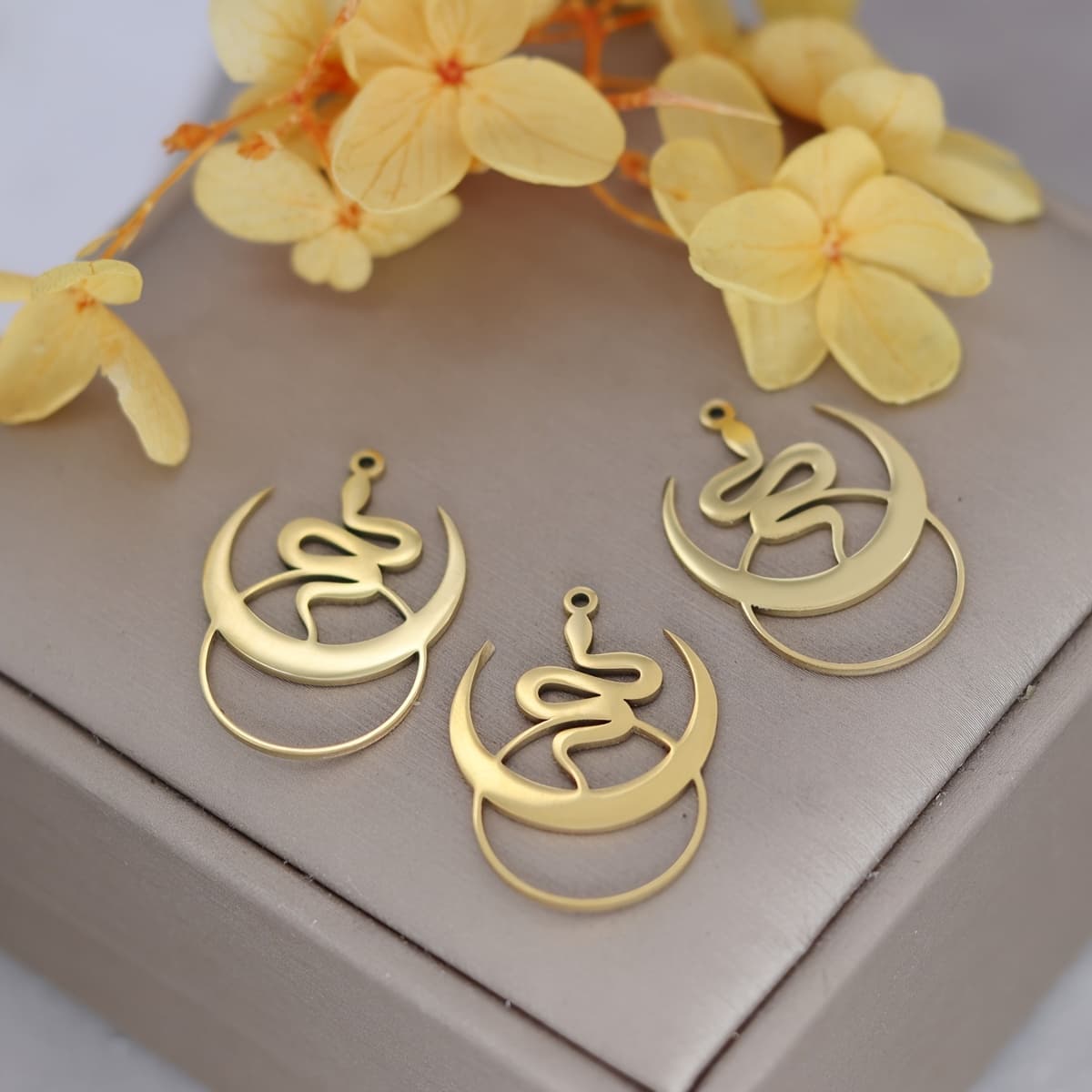 TEMU 3pcs Charms Connector Craft Bracelets Necklace Women Charm For Jewelry Making Stainless Steel Pendant