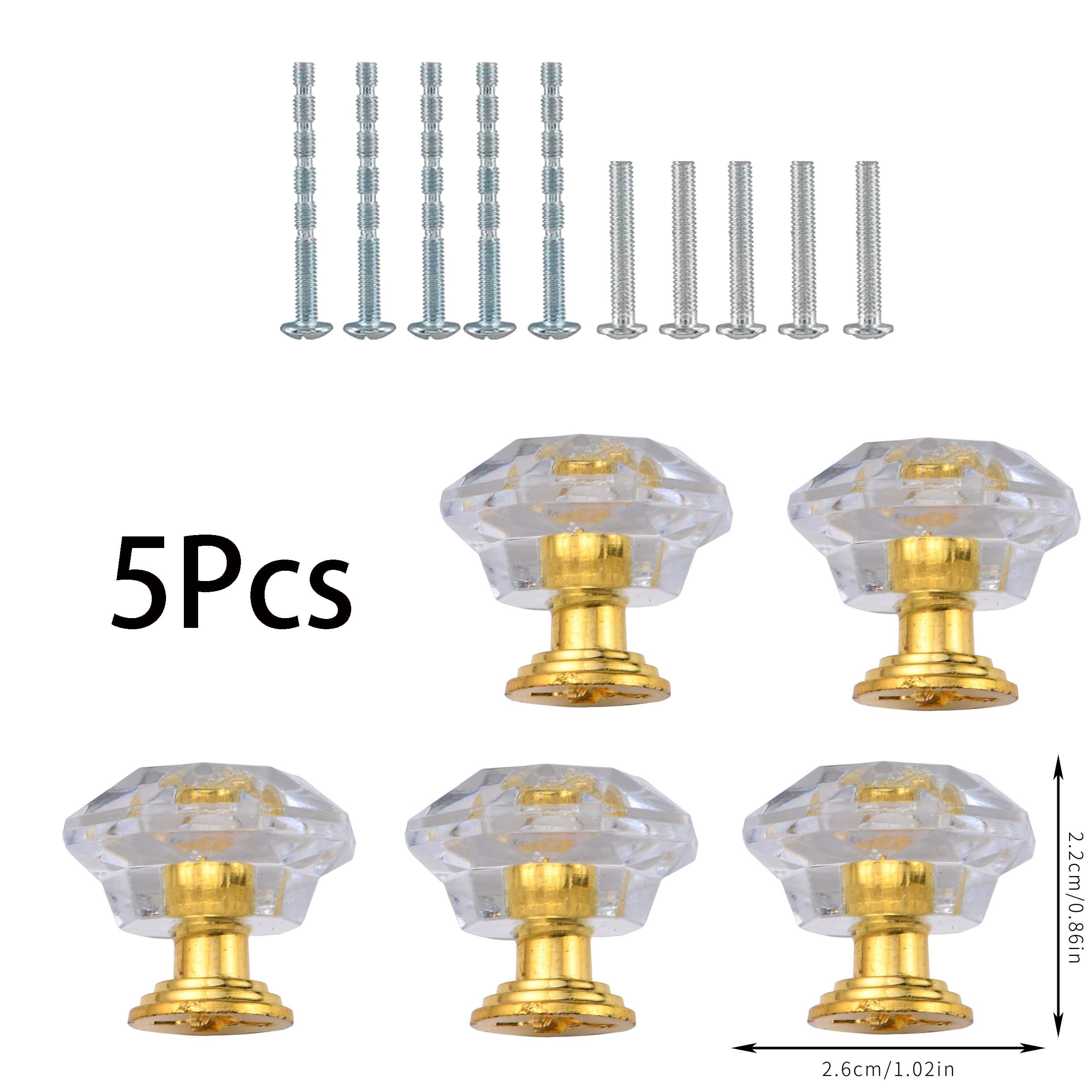 TEMU 5pcs Colorful Crystal Drawer Diamond Pull Transparent Handle Door Cabinet Drawer Cabinet Door Handle Acrylic Pull Plastic Handle
