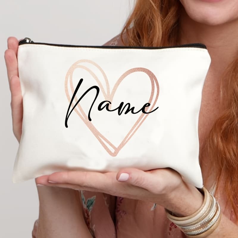 TEMU 1pc Love Personalized Makeup Bag | Bridesmaid Custom Name Holiday Wedding Bachelorette Party Gifts New Cosmetic Zipper Pouch - Unisex-adult