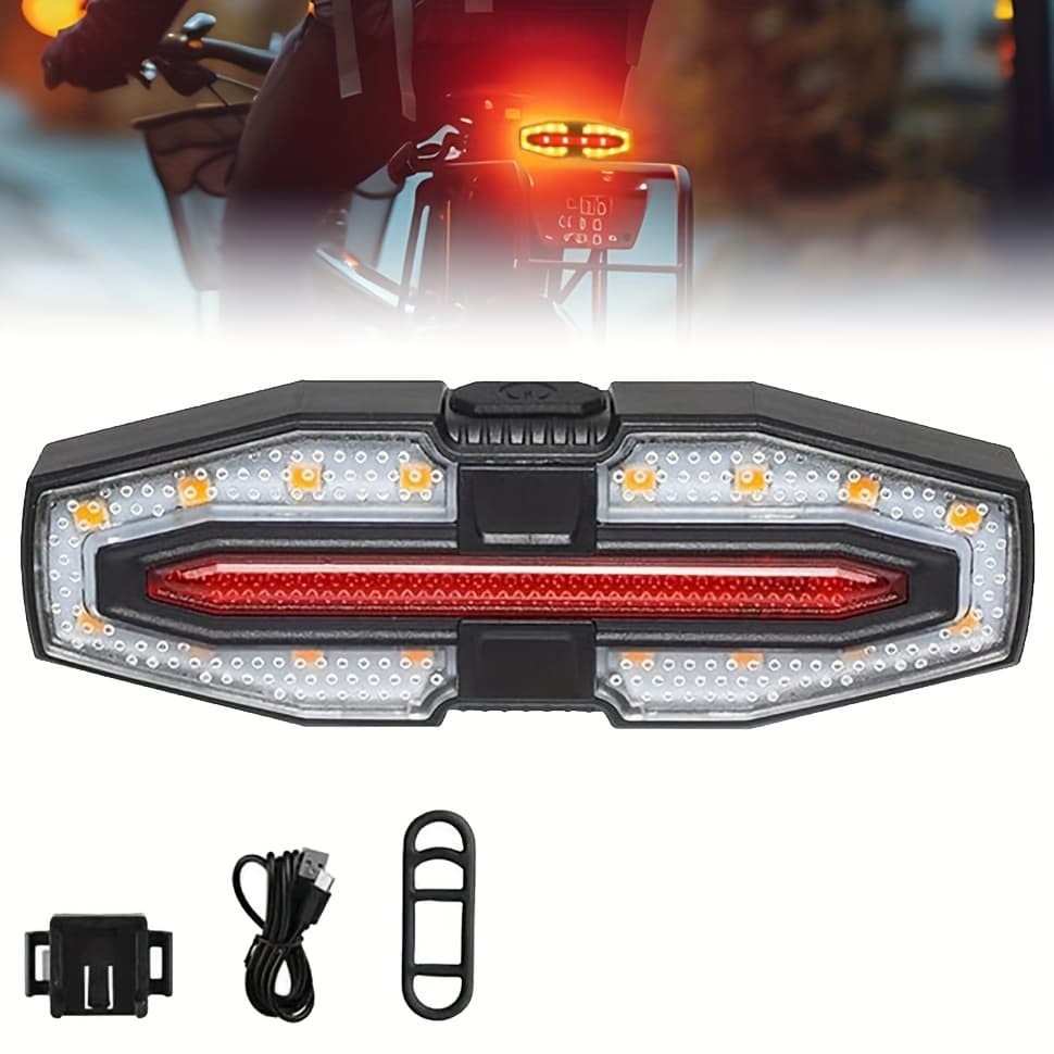 TEMU Solar Tailgate Light, Bicycle Rear Light Back Light, Usb & Solar Rechargeable, Safety Warning Cycling Light For Night