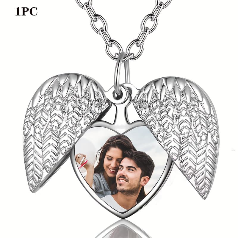 TEMU Hyperfold Custom Photo Necklace Necklace For Women, Men, Dad, Mom - Father's Day, , Anniversary, Memorial Gift, Heart Pendant Necklace, Romantic Souvenir, Special Occasion Gift, Fine ,