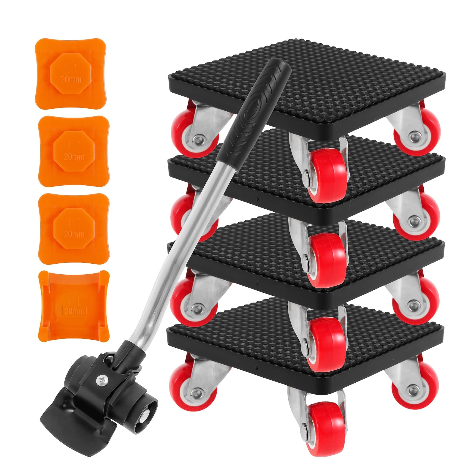 TEMU 9pcs Furniture Lifter And Mover Tool Set, 1100lbs Load Capacity, 360 Degree Rotating Sliders, Heavy Duty Dolly With Silent Carbon , Easy To Lift And Hard Floors - For Sofa, Bed, Desk